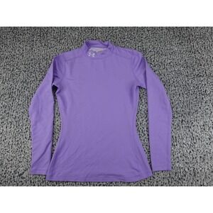 Under Armour ColdGear Base Layer Women Medium Purple Mock Neck Long Sleeve
